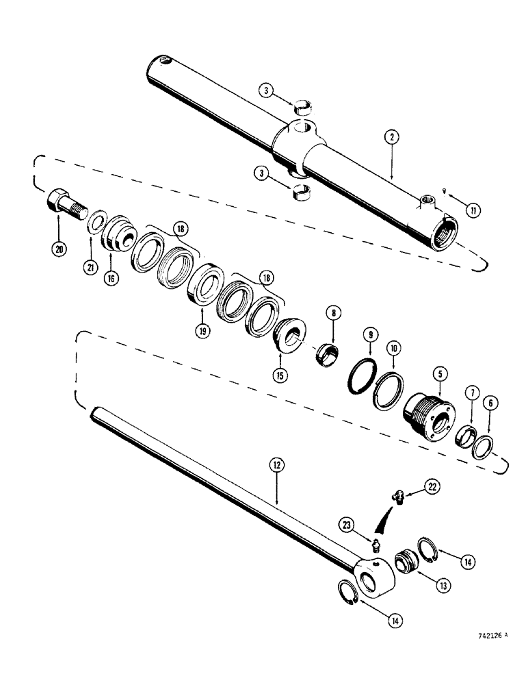 Схема запчастей Case 350 - (266) - G33361 LIFT CYL.- PWR.TILT DOZER, G33357 LIFT CYL.-PWR.ANGLE DOZ.G33362 LIFT CYL. - MECH.ANGLE DOZER (07) - HYDRAULIC SYSTEM