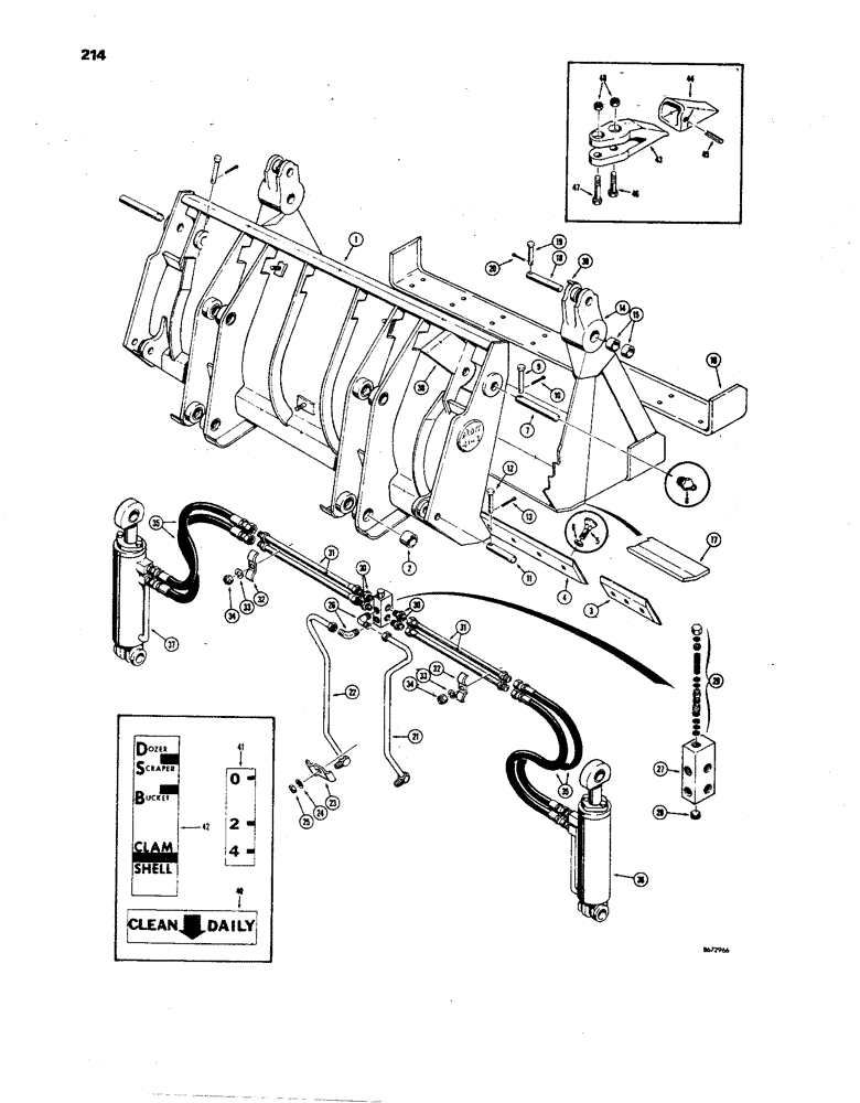 Схема запчастей Case 850 - (214) - D41574 DROTT 4-IN-1 BUCKET (05) - UPPERSTRUCTURE CHASSIS