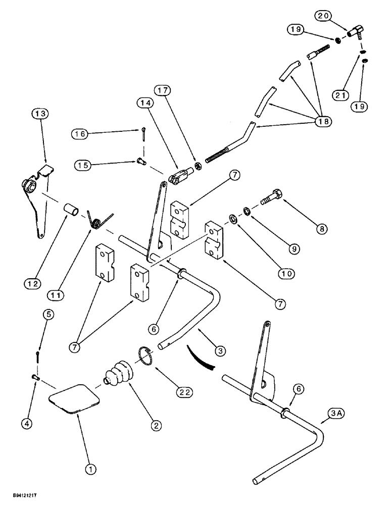Схема запчастей Case 580L - (3-006) - THROTTLE CONTROL LINKAGE, FOOT CONTROLS (03) - FUEL SYSTEM