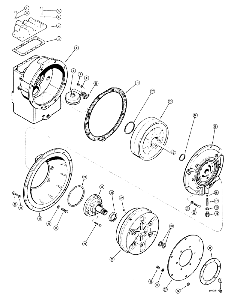 Схема запчастей Case 680CK - (086) - TORQUE CONVERTER HOUSING AND PUMP (17) - TORQUE CONVERTER