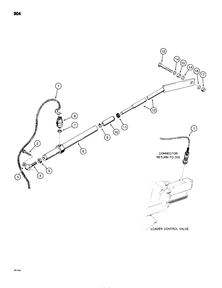 Схема запчастей Case 680H - (304) - LOADER RETURN-TO-DIG PARTS (09) - CHASSIS/ATTACHMENTS
