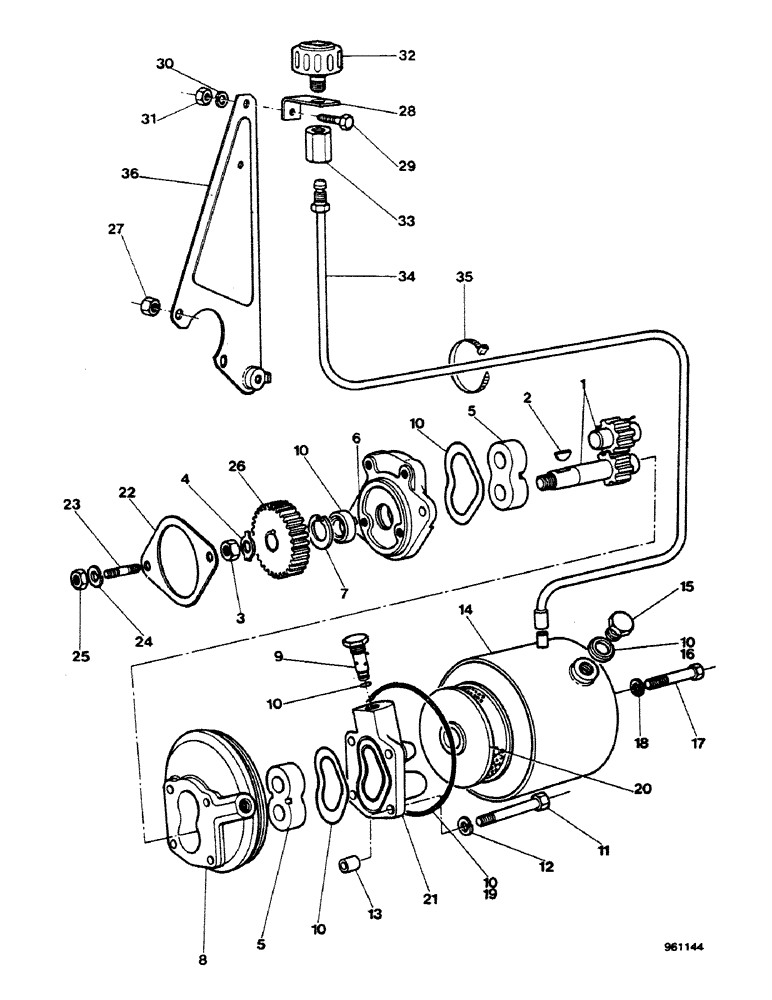 Схема запчастей Case 580G - (117A) - STEERING PUMP AND RESERVOIR (SEE OTHER OPTION FIGURE116) (05) - STEERING