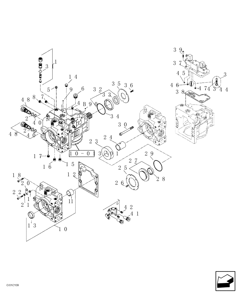 Схема запчастей Case SR15 - (10-013-00[01]) - HYDRAULIC PUMP - VIBRATIONS (08) - HYDRAULICS