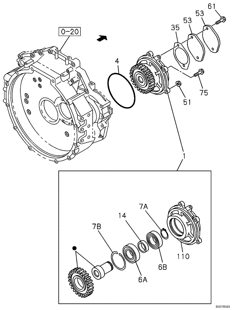 Схема запчастей Case CX470B - (02-44) - COUPLING - FLYWHEEL (02) - ENGINE