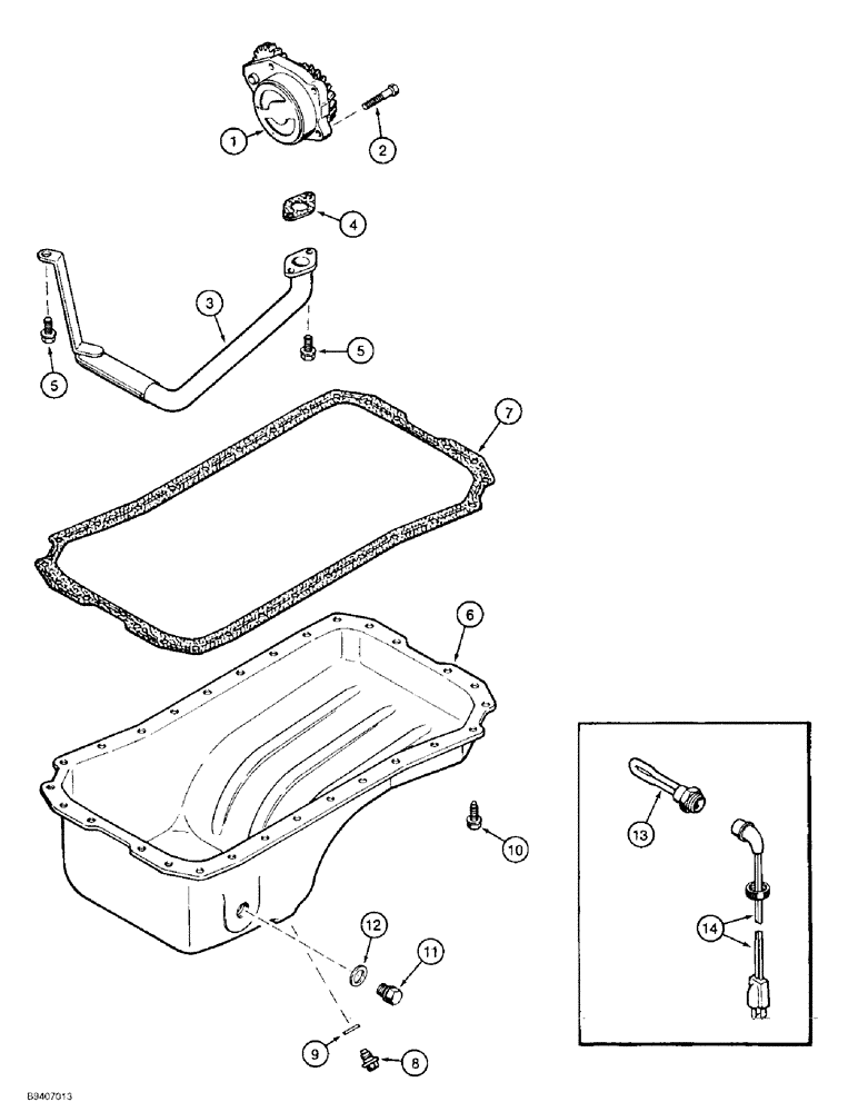 Схема запчастей Case 586E - (2-25A) - OIL PUMP AND OIL PAN, P.I.N. JJG0251722 AND AFTER, 4-390 EMISSIONS CERTIFIED ENGINE (02) - ENGINE