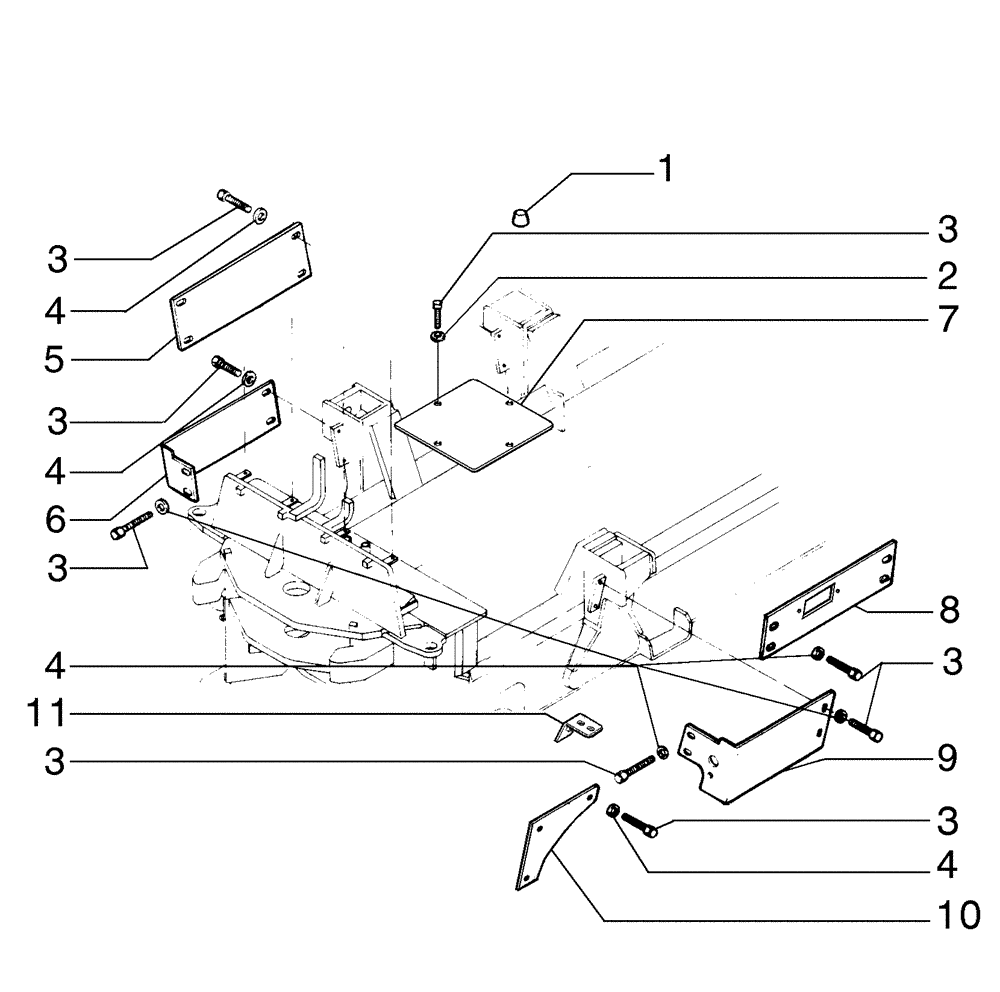 Схема запчастей Case 885B - (09-34[01]) - SHIELD AND COVER (09) - CHASSIS/ATTACHMENTS