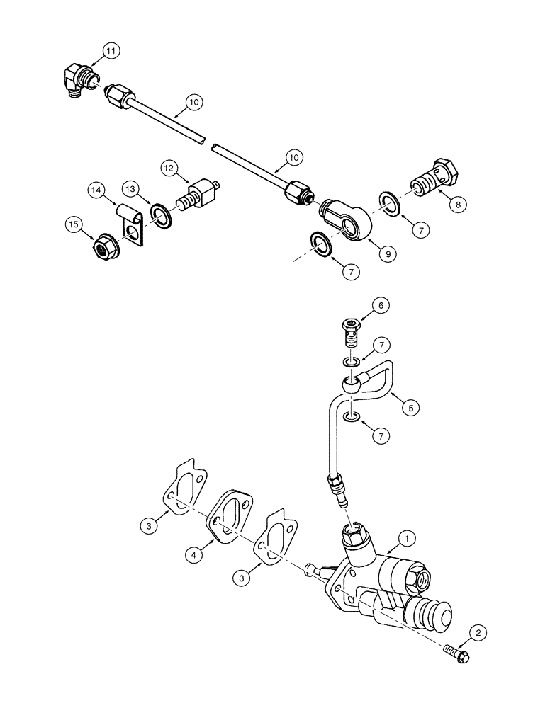Схема запчастей Case 845 - (03-14[01]) - TRANSFER PUMP AND TUBES (03) - FUEL SYSTEM