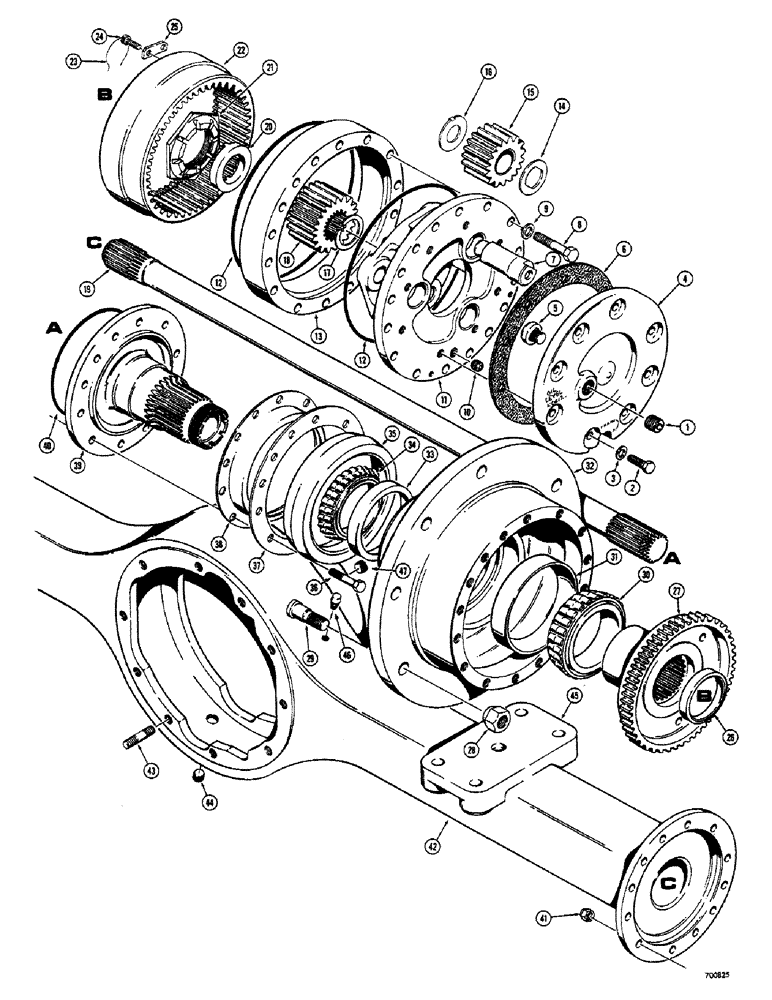 Схема запчастей Case 300 - (094) - PR 67 AXLE AND PLANETARY (04) - UNDERCARRIAGE