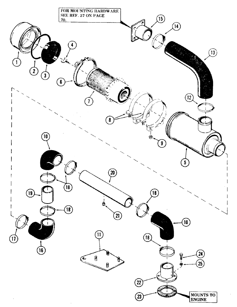 Схема запчастей Case 35 - (034) - AIR CLEANER AND ATTACHING PARTS, (USED ON DETROIT DIESEL 4-53 ENGINE) (10) - ENGINE
