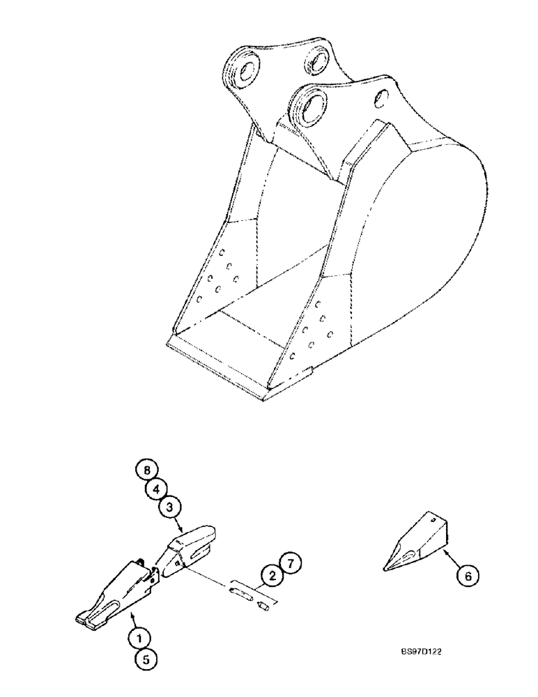 Схема запчастей Case 9040B - (9-130) - ESCO BUCKT TOOTH OPTIONS (09) - CHASSIS