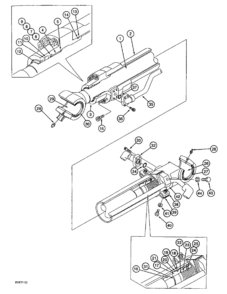 Схема запчастей Case 9010B - (8-144) - BUCKET CYLINDER (08) - HYDRAULICS