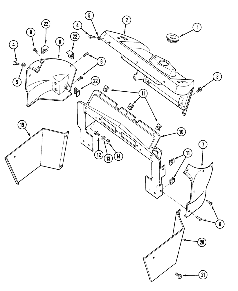 Схема запчастей Case 380B - (9-10) - INSTRUMENT HOUSING (09) - CHASSIS