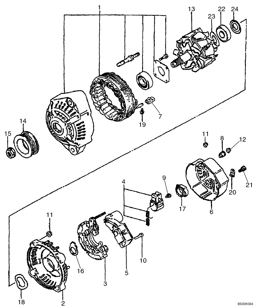 Схема запчастей Case 570MXT - (04-02) - ALTERNATOR (04) - ELECTRICAL SYSTEMS