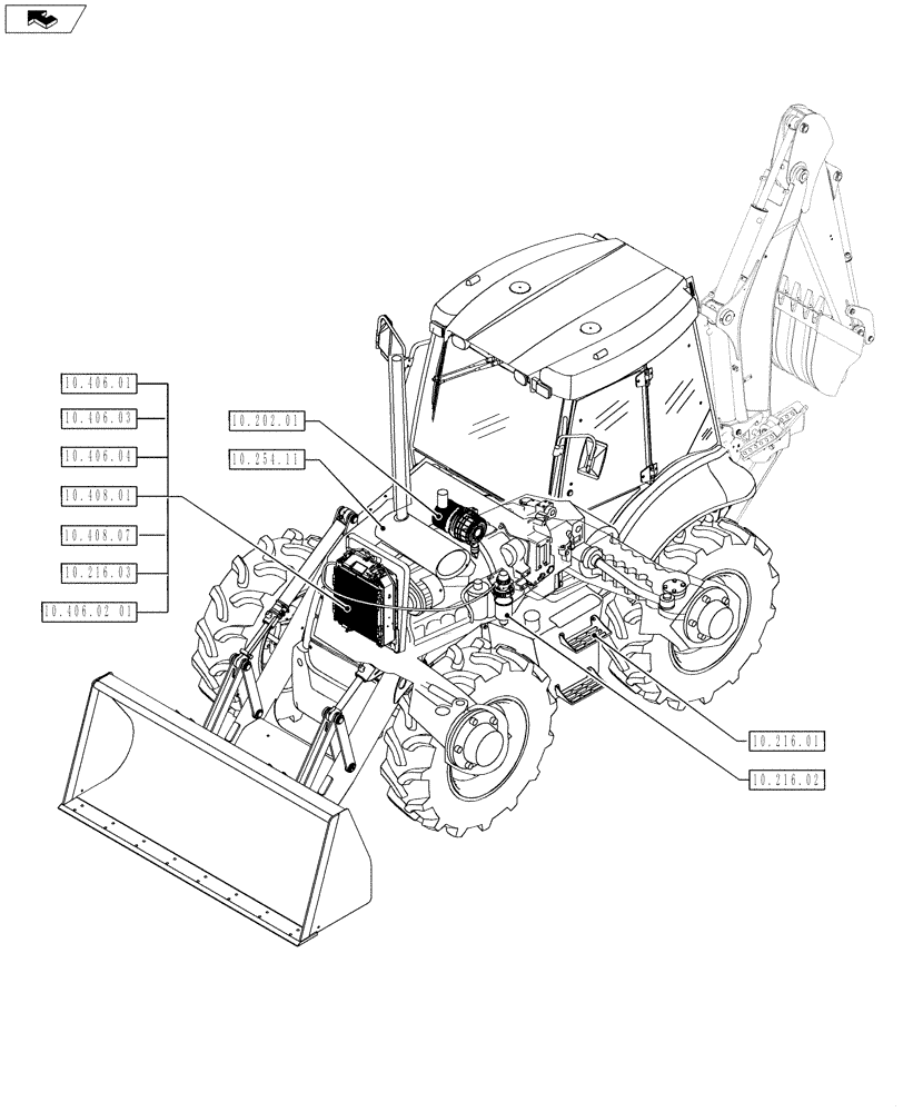 Схема запчастей Case 590SN - (00.000.10[04]) - PICTORIAL INDEX - ENGINE (00) - GENERAL & PICTORIAL INDEX