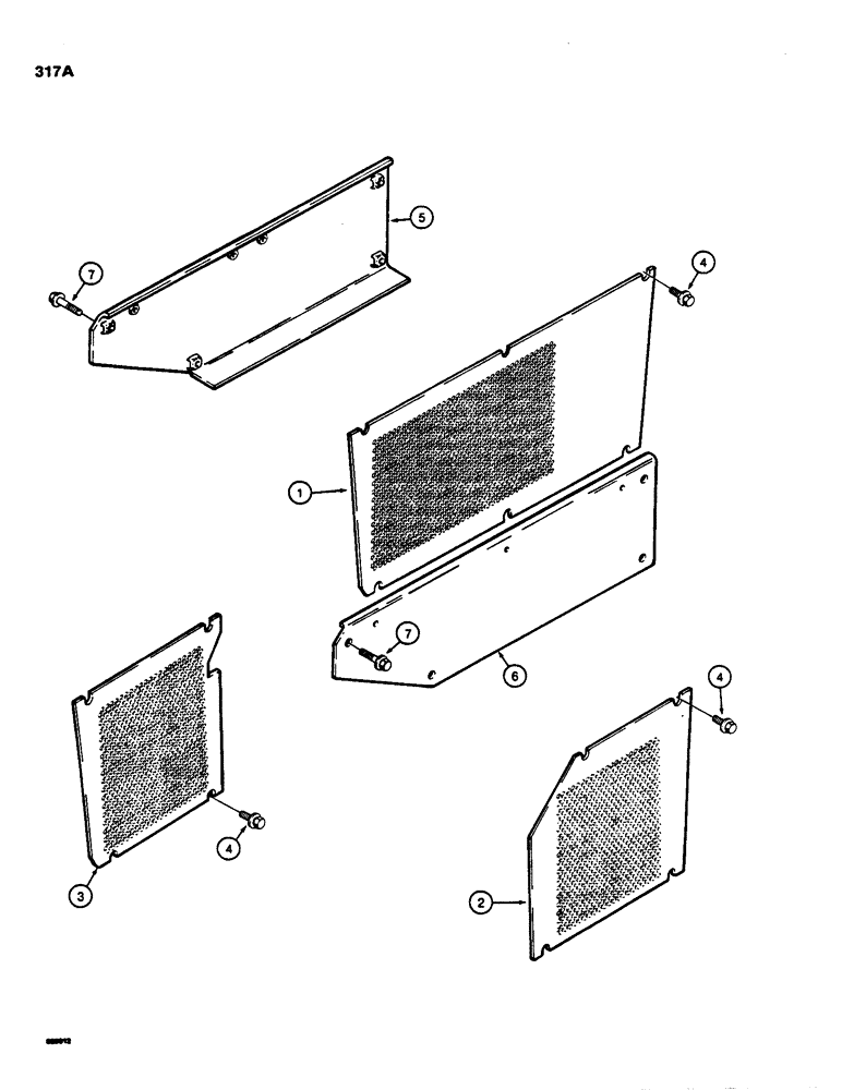 Схема запчастей Case 850C - (317A) - ENGINE SIDE SHIELDS, 850C CRAWLER TRACTOR (05) - UPPERSTRUCTURE CHASSIS