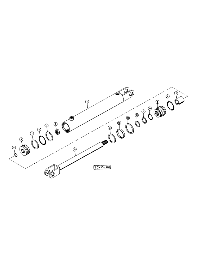 Схема запчастей Case 1529 - (172) - HYDRAULIC GRAPPLE CYLINDER 