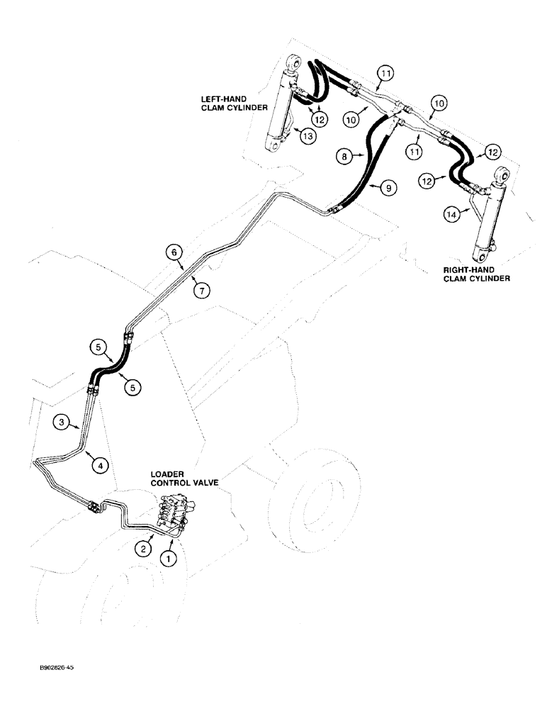 Схема запчастей Case 580SK - (1-16) - PICTORIAL INDEX LOADER HYDRAULICS CLAM CYLINDER (00) - PICTORIAL INDEX