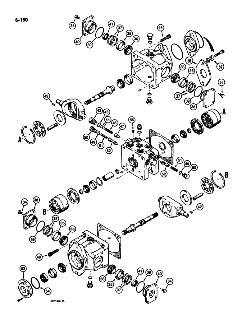 Схема запчастей Case 1825 - (6-150) - TANDEM PUMP (06) - POWER TRAIN