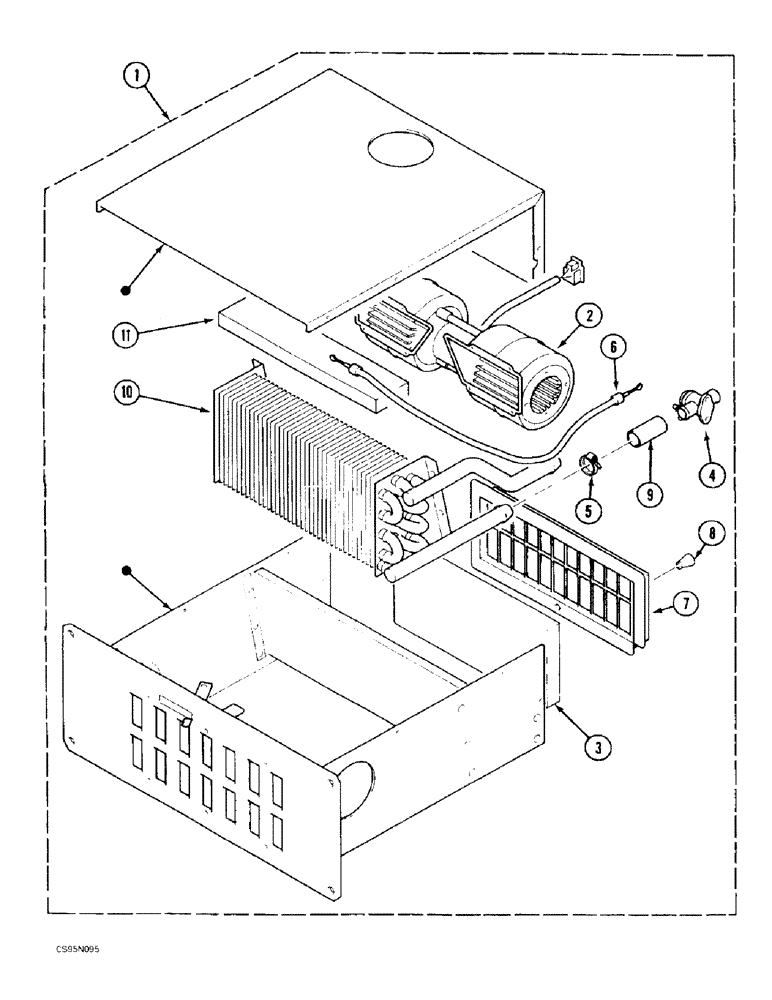 Схема запчастей Case 688BCK - (4-24) - HEATER UNIT, 688B CK (120301-) (06) - ELECTRICAL SYSTEMS