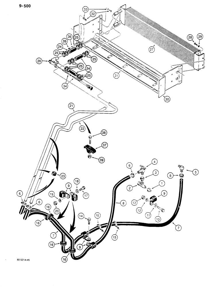 Схема запчастей Case 680K - (9-500) - CAB HEATING SYSTEM (09) - CHASSIS/ATTACHMENTS