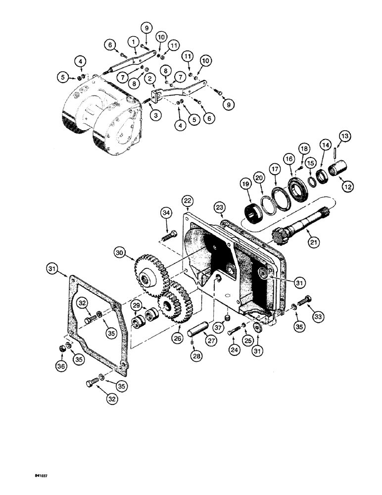 Схема запчастей Case 19 - (14) - ADAPTER PARTS FOR 310G AND 350 CRAWLERS 