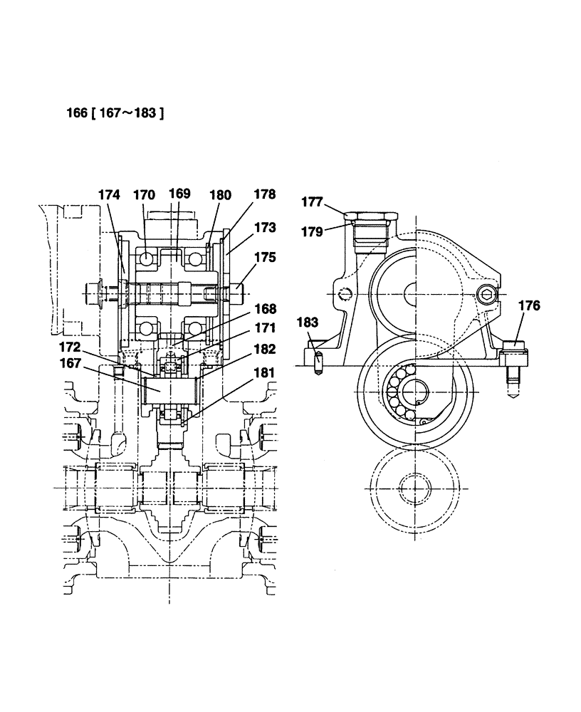 Схема запчастей Case CX350 - (08-163-14[01]) - HIGH PRESSURE HYDRAULIC PUMP - DRIVE - WITH AUXILIARY HYDRAULICS (08) - HYDRAULICS