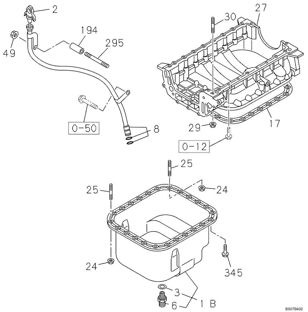 Схема запчастей Case CX130B - (02-14) - OIL PAN (02) - ENGINE