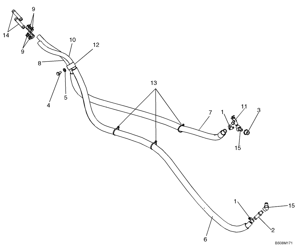 Схема запчастей Case 650L - (50.200.04) - CAB - HEATING SYSTEM (AT ENGINE) (50) - CAB CLIMATE CONTROL