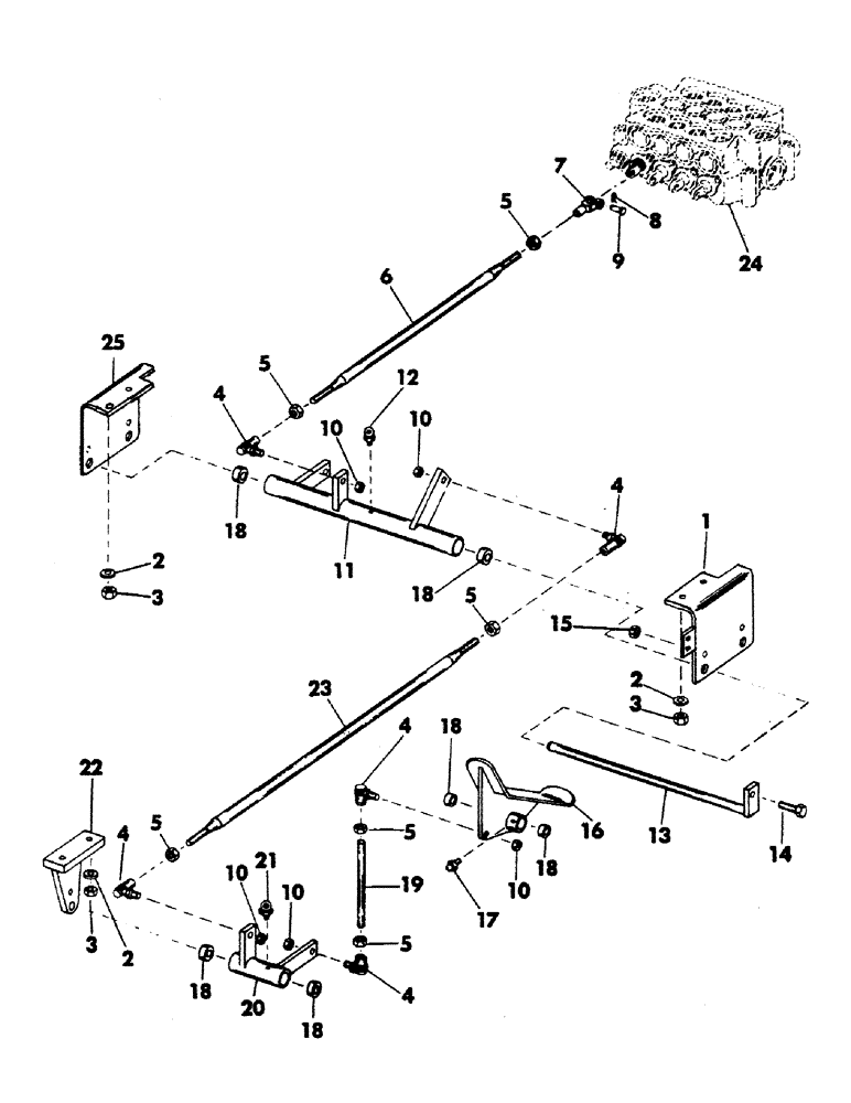 Схема запчастей Case 40YC - (052) - SWING PEDAL CONTROL AND LINKAGE (05) - UPPERSTRUCTURE CHASSIS