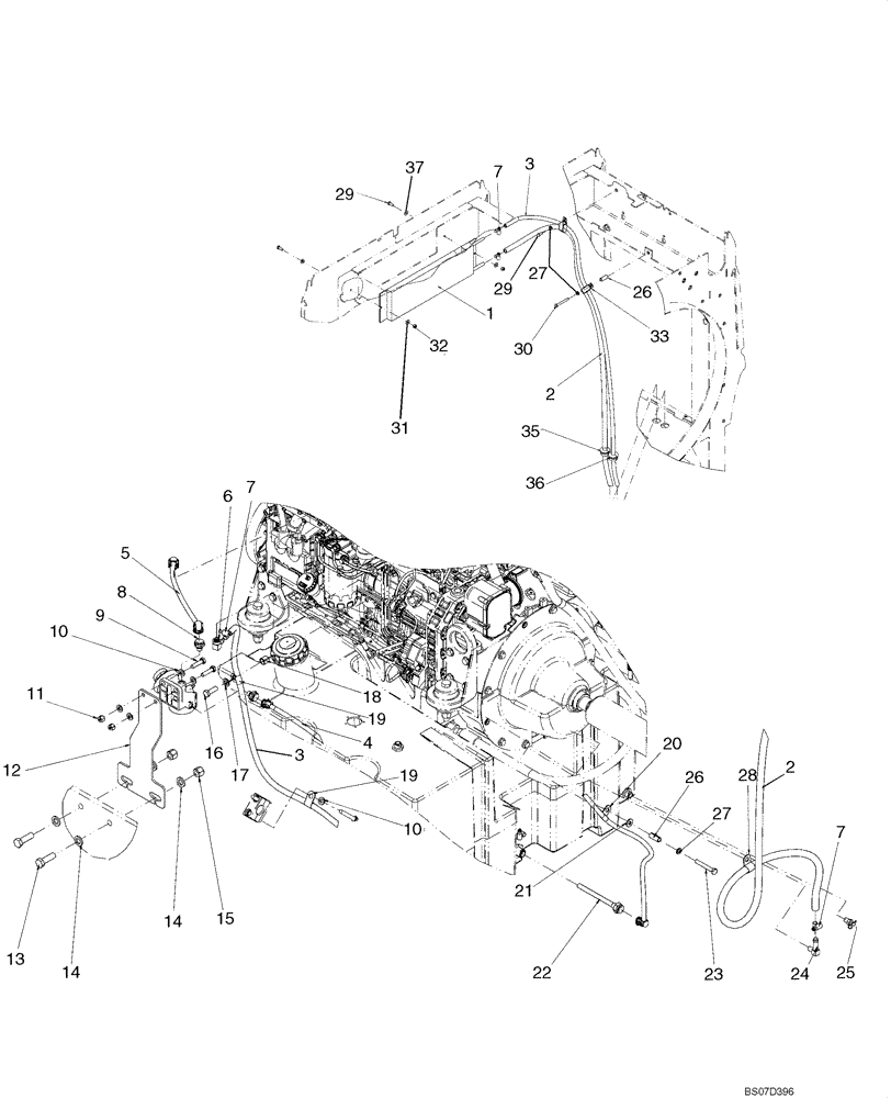 Схема запчастей Case 621E - (03-01) - FUEL LINES - COOLER, FUEL (03) - FUEL SYSTEM