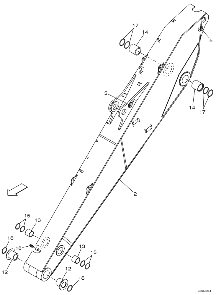 Схема запчастей Case CX700B - (09-54C) - DIPPER (5.00 M) (09) - CHASSIS