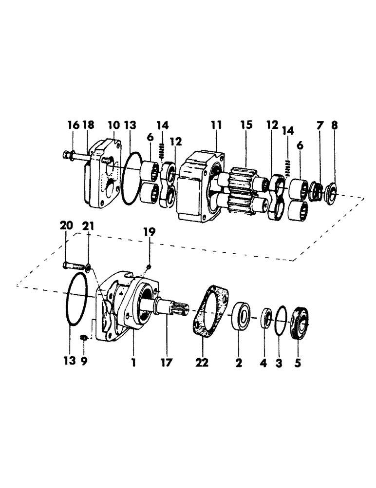 Схема запчастей Case 40BLC - (231) - SWING MOTOR, (USED ON STANDARD GAUGE TRACK UNITS) (07) - HYDRAULIC SYSTEM