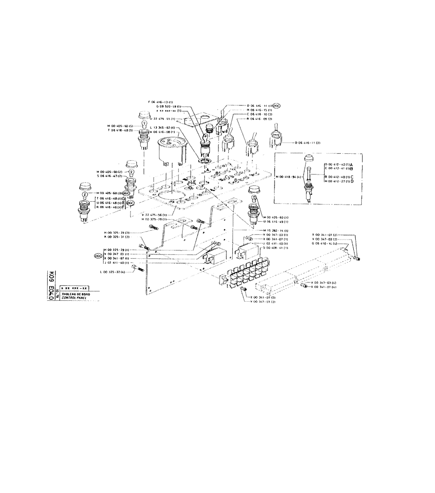 Схема запчастей Case 220 - (243) - CONTROL PANEL (06) - ELECTRICAL SYSTEMS