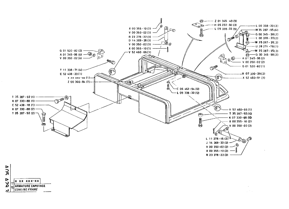 Схема запчастей Case 75C - (A05 A29.3) - COWLING FRAME (05) - UPPERSTRUCTURE CHASSIS