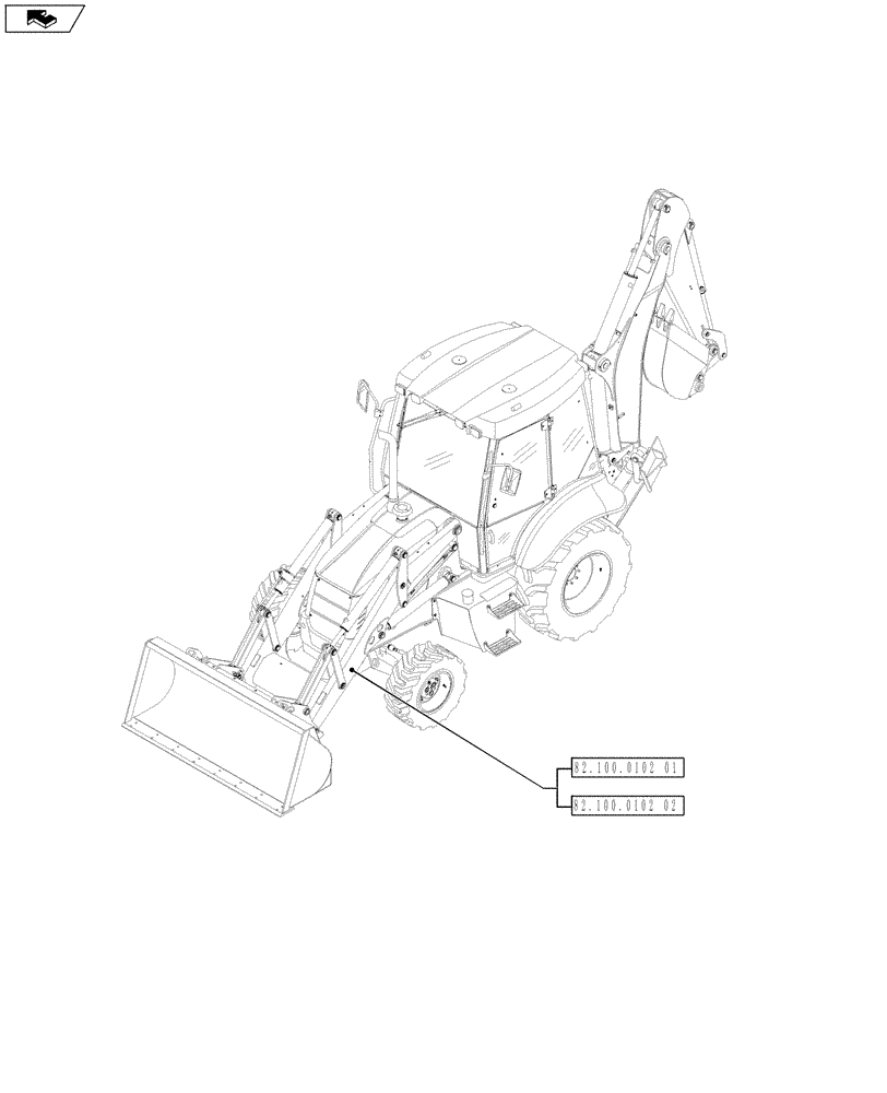Схема запчастей Case 580SN WT - (00.000.82[02]) - PICTORIAL INDEX - FRONT LOADER (00) - GENERAL & PICTORIAL INDEX
