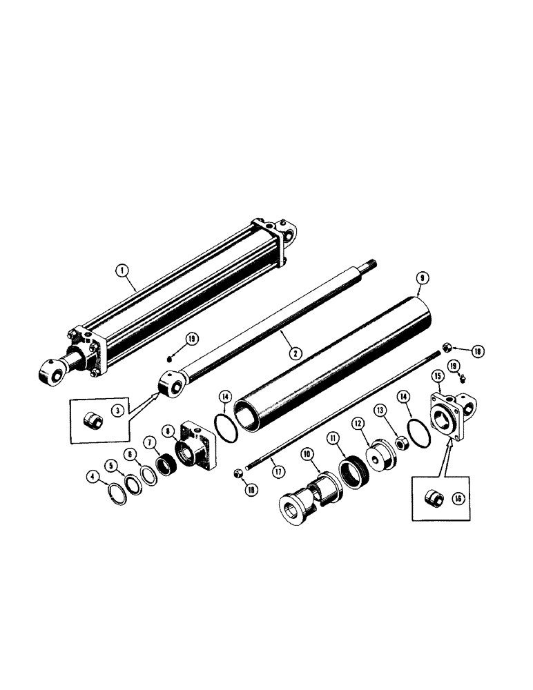 Схема запчастей Case 600 - (274[1]) - HYDRAULIC CYLINDER ASSEMBLY - BULLDOZER HYDRAULIC TILT TUBE, PISTON ROD, PACKINGS, SEALS, END CAPS (07) - HYDRAULIC SYSTEM