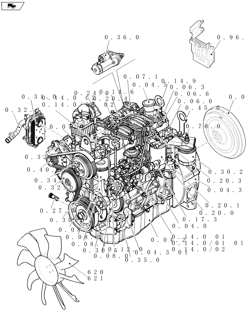 Схема запчастей Case 21E - (SEC. 01) - ENGINE (00) - GENERAL