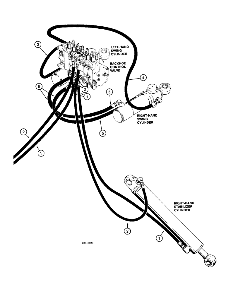 Схема запчастей Case 580L - (1-18) - PICTORIAL INDEX, BACKHOE HYDRAULICS, STABILIZER CYLINDER AND SWING CYLINDER (00) - PICTORIAL INDEX