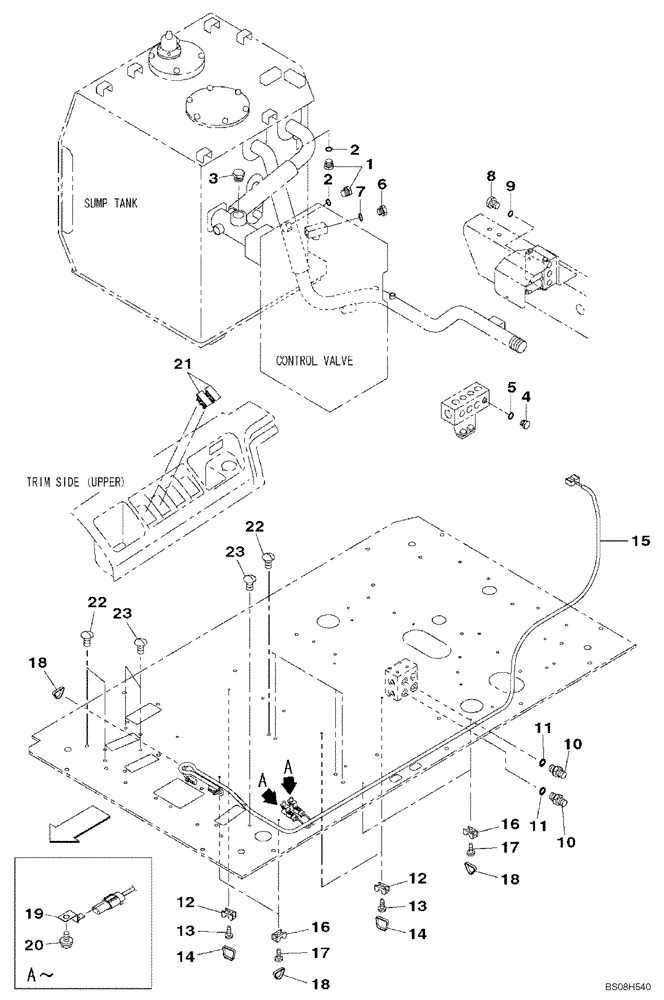 Схема запчастей Case CX470B - (08-68) - PLUG - CONTROL VALVE,HYDRAULIC PUMP & TANK (08) - HYDRAULICS
