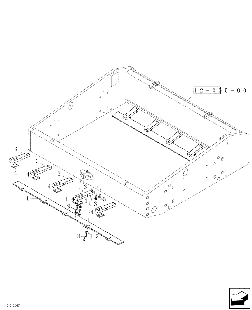Схема запчастей Case SR15 - (12-006-00[01]) - SCRAPERS - IF USED (09) - CHASSIS/ATTACHMENTS