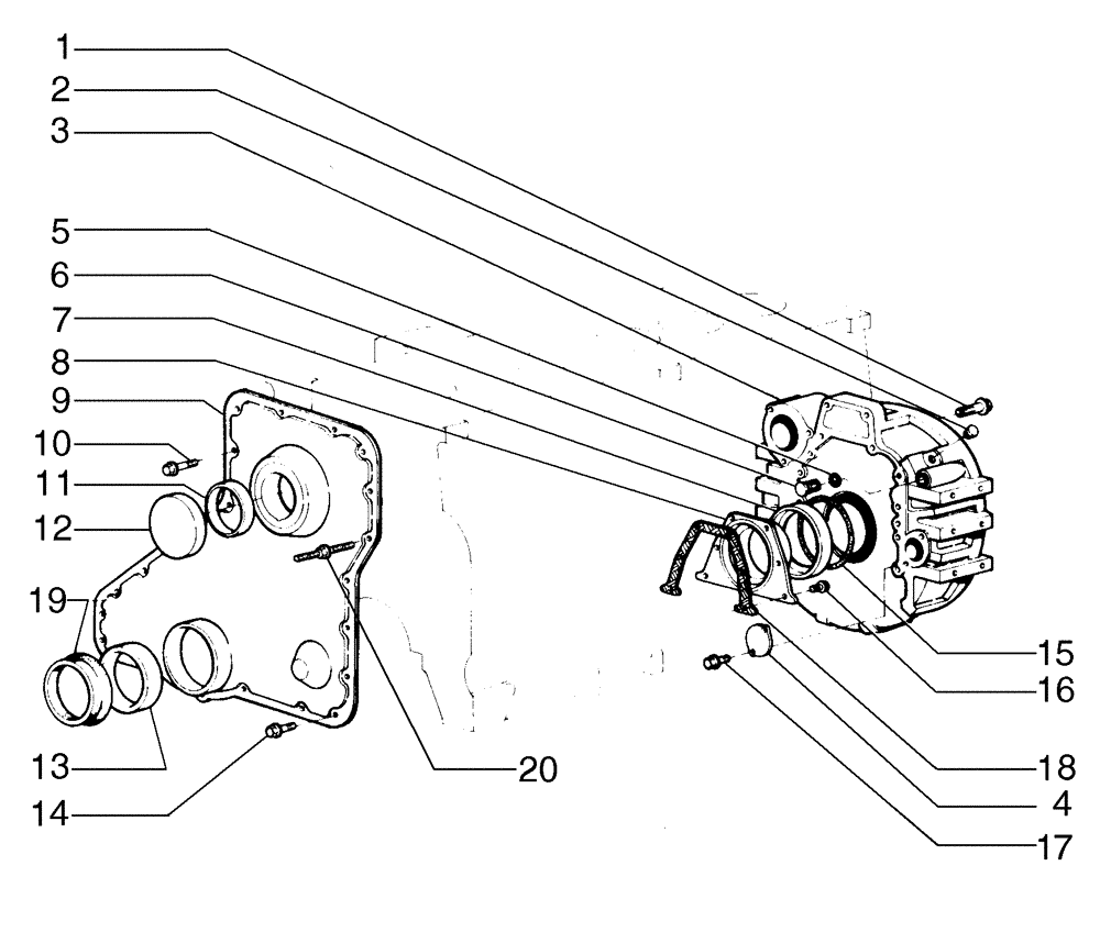 Схема запчастей Case 885 - (02-46[02]) - FLYWHEEL HOUSING (02) - ENGINE