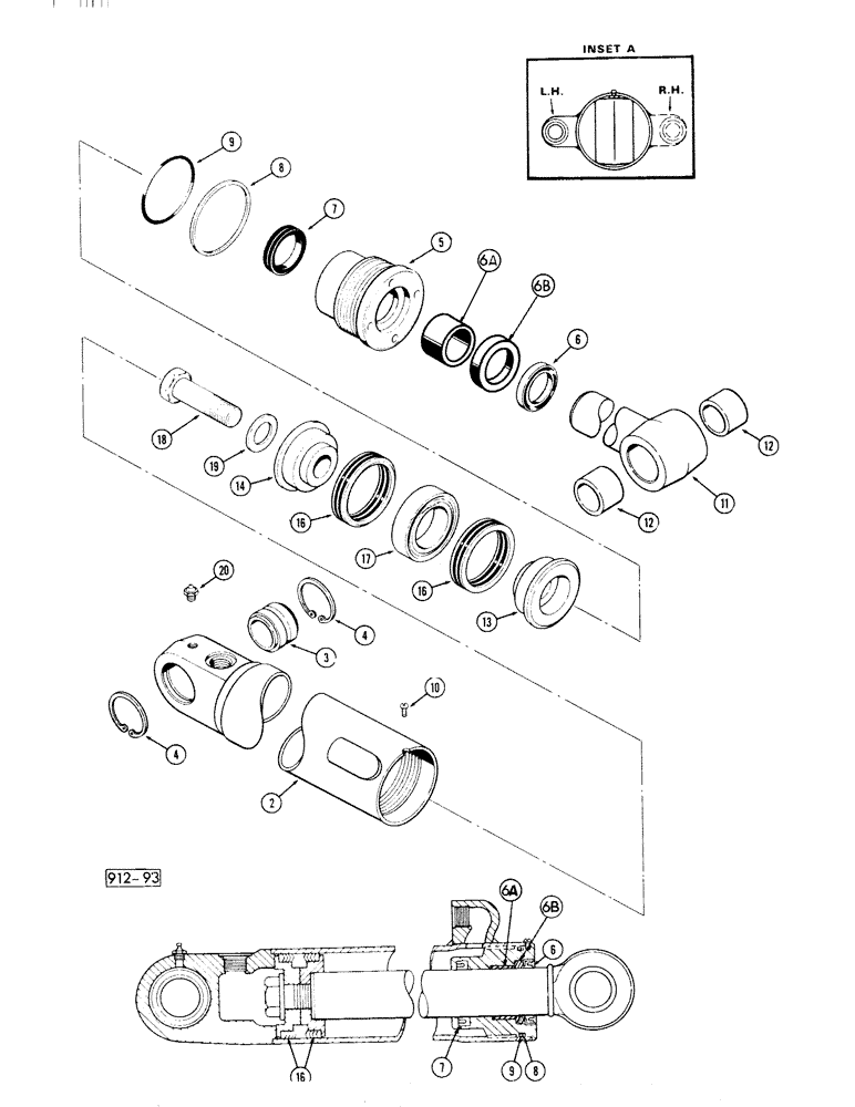 Схема запчастей Case 35 - (166) - BACKHOE STABILIZER CYLINDER (35) 