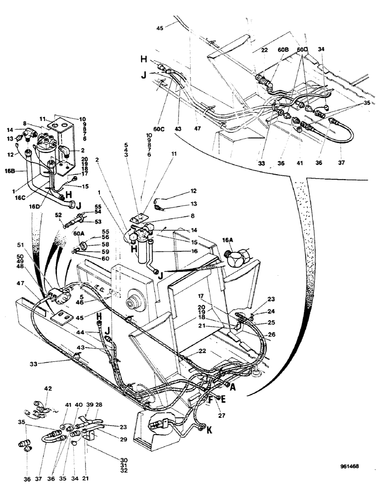 Схема запчастей Case 580G - (556) - AUXILIARY HYDRAULICS FOR FRONT AND REAR HYDRAULIC (09) - CHASSIS/ATTACHMENTS