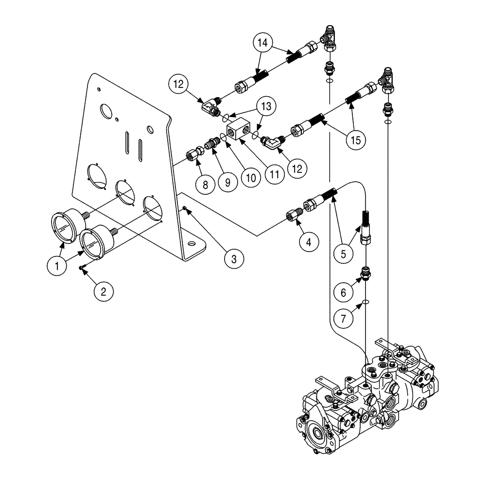 Схема запчастей Case 6010 - (06-10) - GAUGES - DRILL ROTATION AND THRUST/PULLBACK (55) - ELECTRICAL SYSTEMS