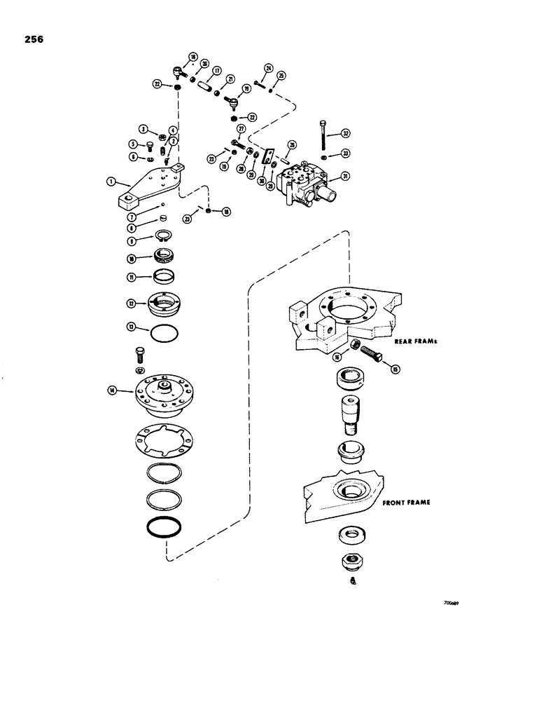 Схема запчастей Case W26B - (256) - STEERING LINKAGE AND CONTROL VALVE (05) - STEERING