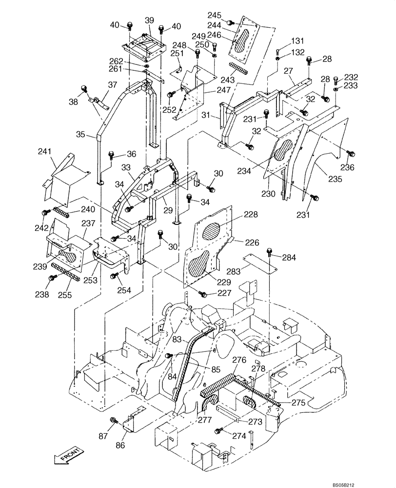 Схема запчастей Case CX225SR - (09-05) - FRAMES, COVERS - INSULATION (09) - CHASSIS