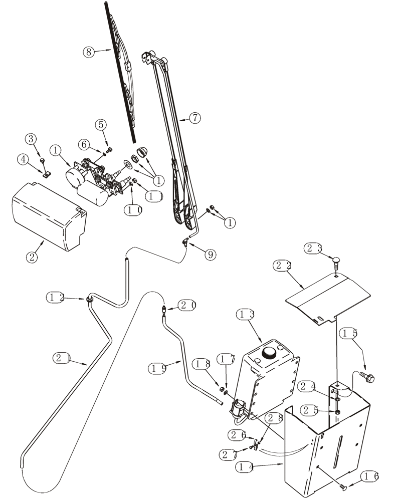 Схема запчастей Case 821C - (04-41) - CAB WIPER, FRONT (04) - ELECTRICAL SYSTEMS