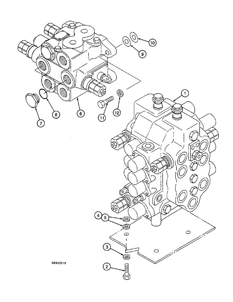 Схема запчастей Case 9010 - (8-58) - CONTROL VALVE MOUNTING (08) - HYDRAULICS