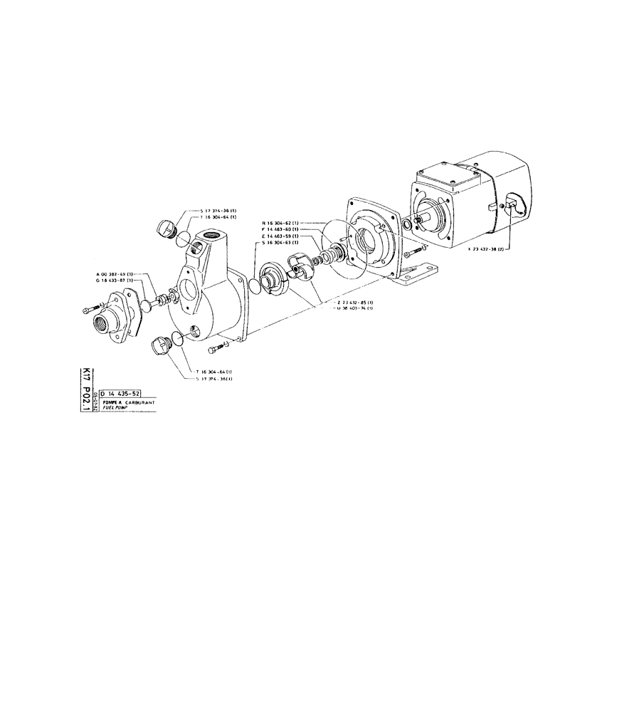 Схема запчастей Case 220 - (252) - FUEL PUMP (02) - FUEL SYSTEM