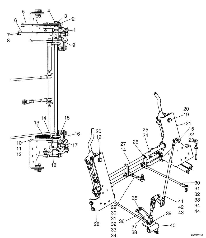 Схема запчастей Case 420 - (09-12A) - CONTROLS - LOADER AND GROUND DRIVE (FLAT LINKAGE LINKS, IF USED, SEE REF 5, 6) (09) - CHASSIS